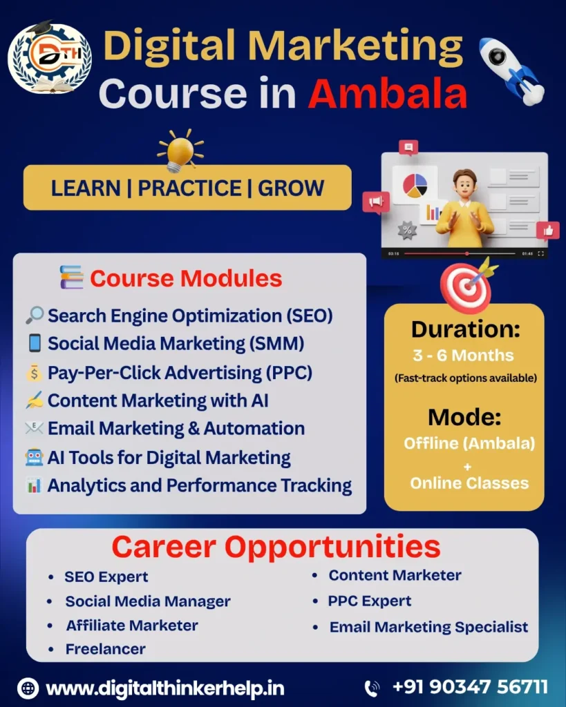 digital marketing course in Ambala