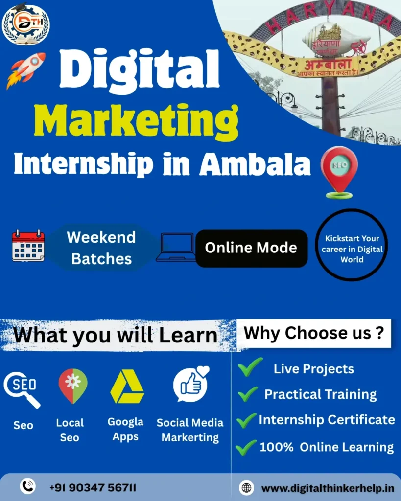 Digital Markerting internship in yamunanagar
